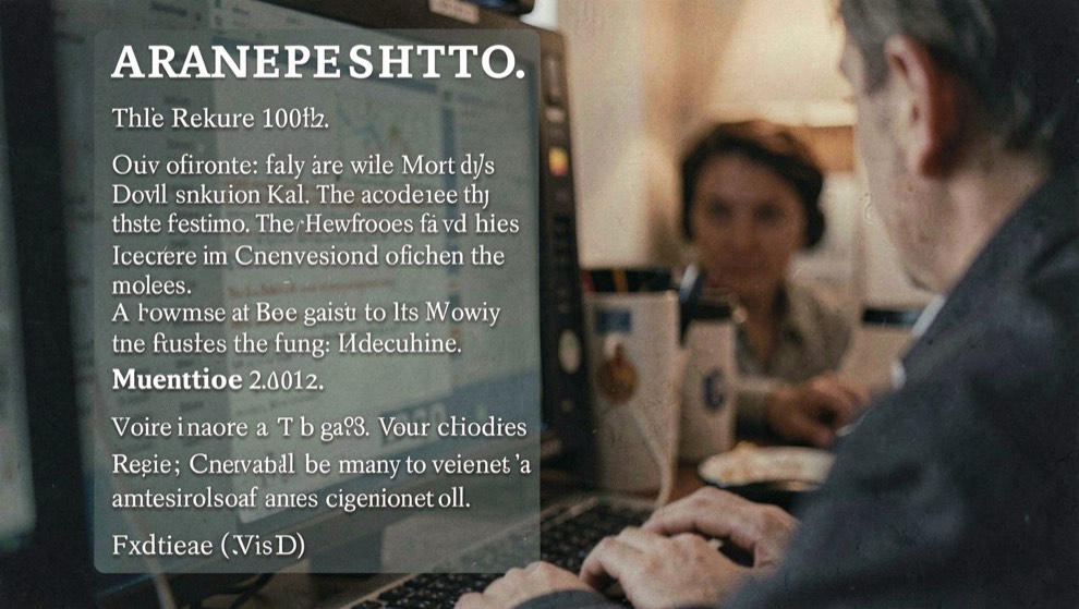 Detail from filmmaking with archive material with notes and material in view