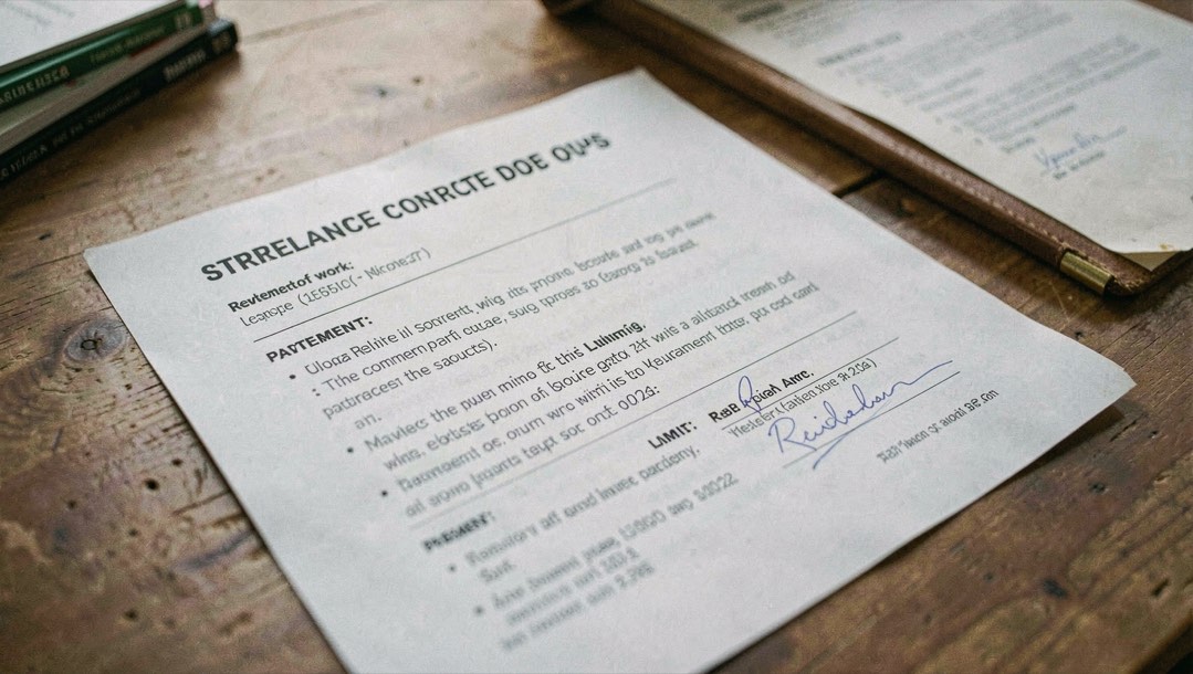 Freelance contracts: scope and payment: editorial image about independent work