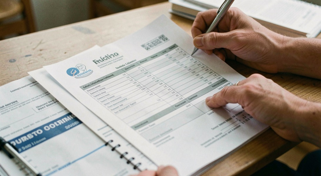 Supporting detail for freelance contracts: scope and payment with a clear visual sequence